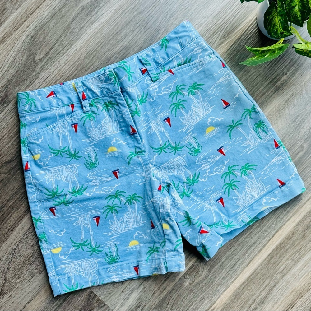 Land's End Tropical Print Mid-Rise Chino Shorts - Size 6‎